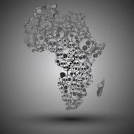 Africa map in the form of skulls background vector