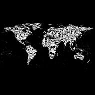 World map in the form of skulls background vector N3