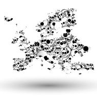 Europe map in the form of skulls background vector N2