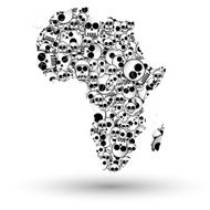 Africa map in the form of skulls background vector N2