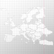 Europe map in a cage on white background vector