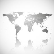 Gray Political World Map Vector
