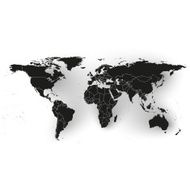 Black Political World Map Vector