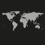 Black Political World Map Vector N2