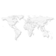 Gray Political World Map Vector N4