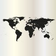 Black Political World Map Vector N3