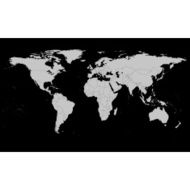 Black Political World Map Vector N4