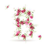 Floral letter B for your design