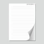 Sheet of paper Paper page with curl vector illustration N12