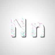 Colorful letter alphabet N243