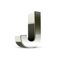 3d silver steel letter J N2