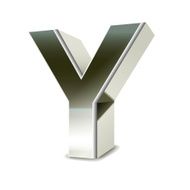 3d silver steel letter Y N2