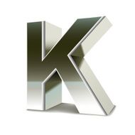 3d silver steel letter K