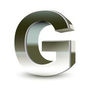 3d silver steel letter G