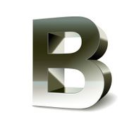 3d silver steel letter B