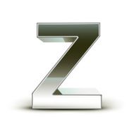 3d silver steel letter Z N2