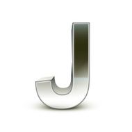 3d silver steel letter J N4