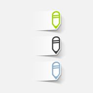 realistic design element pencil N12
