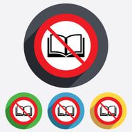 No Book sign icon Open book symbol N4