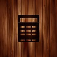 Calculator web icon Wooden texture