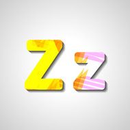 Colorful letter alphabet N256
