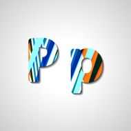 Colorful letter alphabet N267