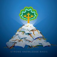 illustration concept of strong knowledge basic