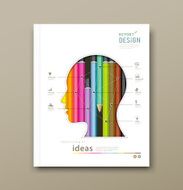 Cover Report head silhouette and colorful pencils