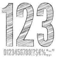 Pencil sketched font N2