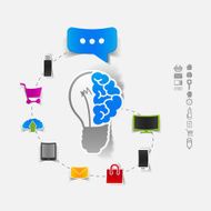 Set of sticker design Technology business concept