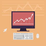 monitor workstation desk vector illustration