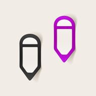 realistic design element pencil N27