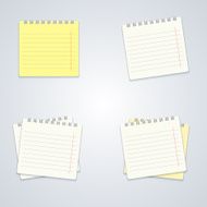 Vector modern notebook set on gray background