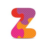 Vector letter Z written with alphabet puzzle N2