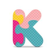 Vector letter K written with alphabet puzzle N2