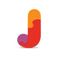 Vector letter J written with alphabet puzzle N2