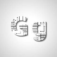 Colorful letter alphabet N328