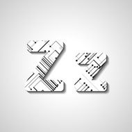 Colorful letter alphabet N332