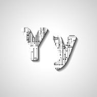 Colorful letter alphabet N333