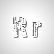 Colorful letter alphabet N341