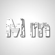 Colorful letter alphabet N346