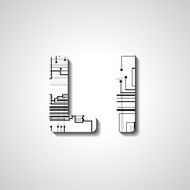 Colorful letter alphabet N347