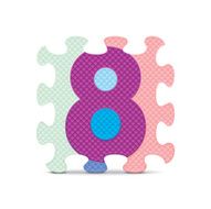 Vector number 8 written with alphabet puzzle N2
