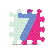 Vector number 7 written with alphabet puzzle N2