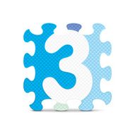 Vector number 3 written with alphabet puzzle N2
