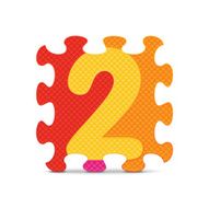 Vector number 2 written with alphabet puzzle N2