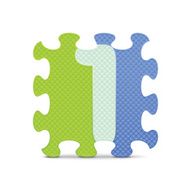 Vector number 1 written with alphabet puzzle N2