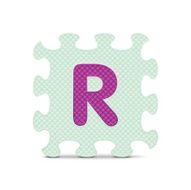 Vector letter &quot;R&quot; written with alphabet puzzle