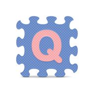 Vector letter &quot;Q&quot; written with alphabet puzzle