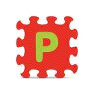 Vector letter &quot;P&quot; written with alphabet puzzle